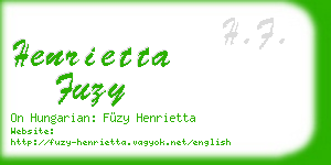 henrietta fuzy business card