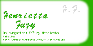 henrietta fuzy business card